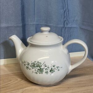 Corning Corelle Coordinates Stoneware Callaway Green Ivy Teapot With Lid